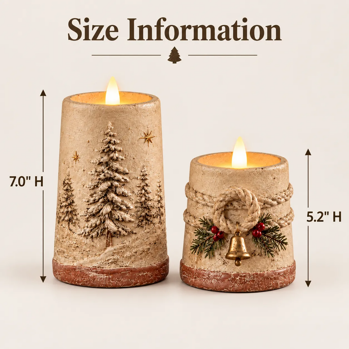 Vintage Christmas Flameless LED Candle Set