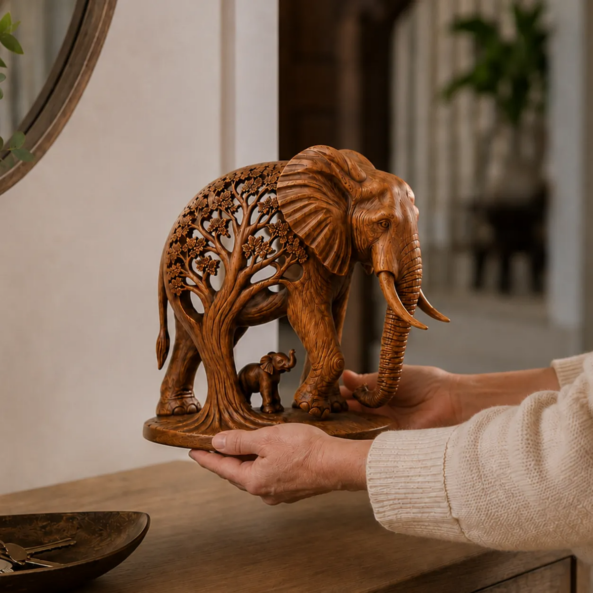 Elephant Family Tree Sculpture