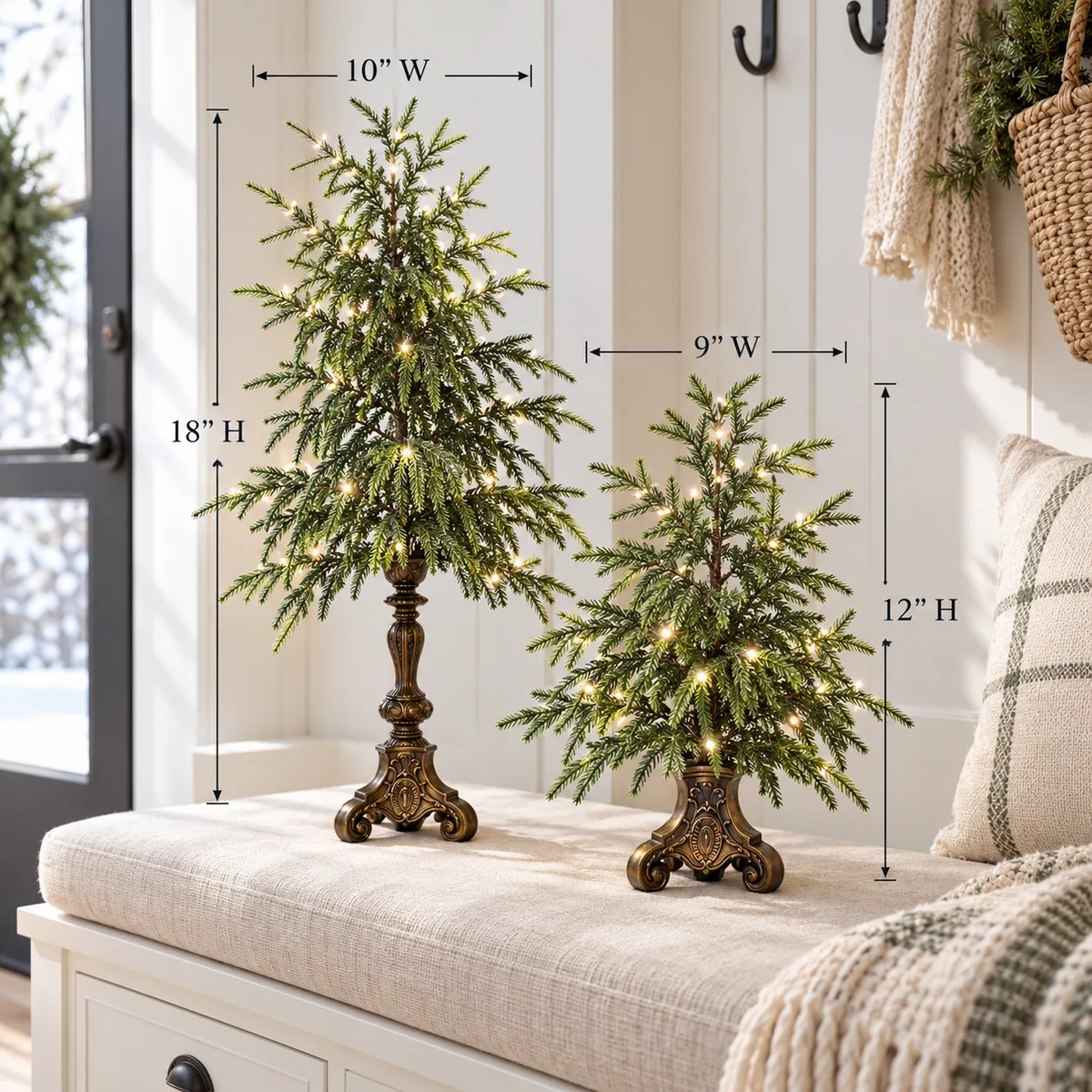 Vintage Lighted Norfolk Pine Trees