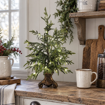Vintage Lighted Norfolk Pine Trees