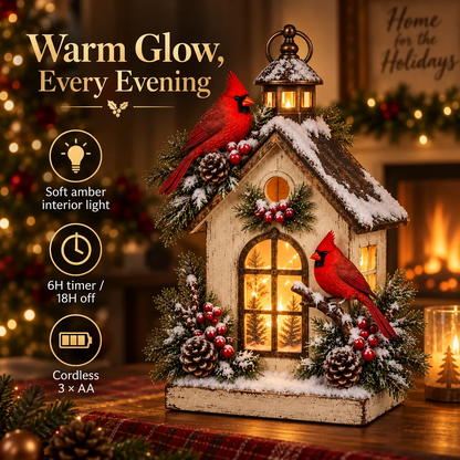 Winter Haven Cardinal Cottage Lantern