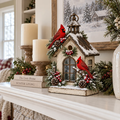 Winter Haven Cardinal Cottage Lantern
