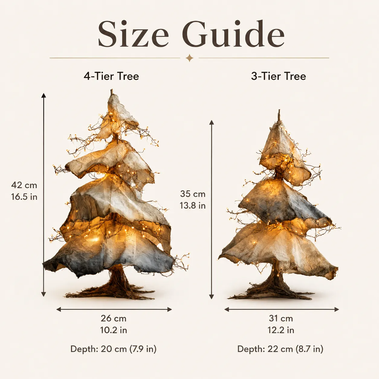Windswept Winter Trees – Lighted Sculptural Tree Set