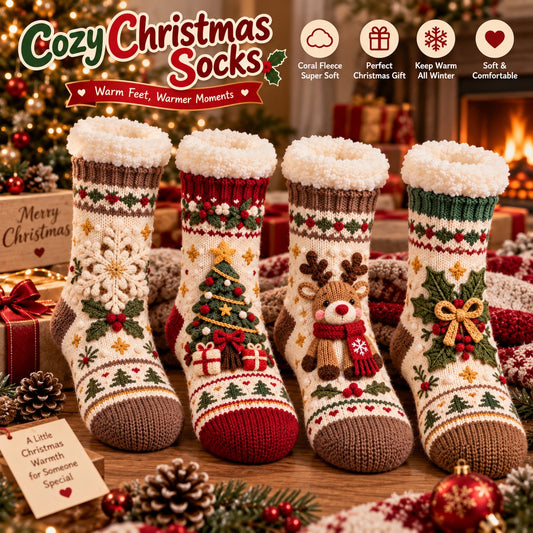 🔥😍Plush Winter Socks – Warm, Soft & Cozy🎄
