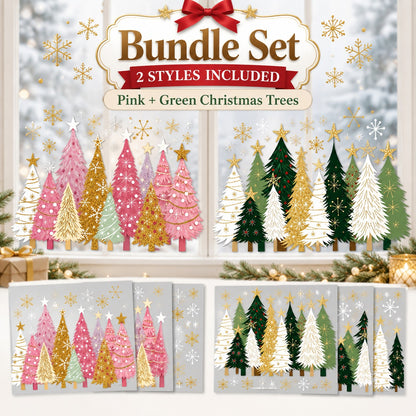 🔥😍Holiday Cheer Window Clings✨3-Piece Reusable Christmas Decor Set