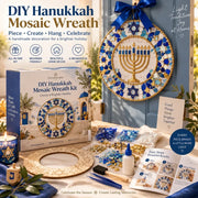 🧘Relaxing & Beginner-Friendly-🕎Hanukkah Mosaic Wreath DIY Kit(💕Step-by-Step Guide Included)