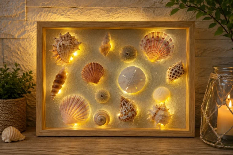 DIY Handmade Seashell Picture Frames and Decor