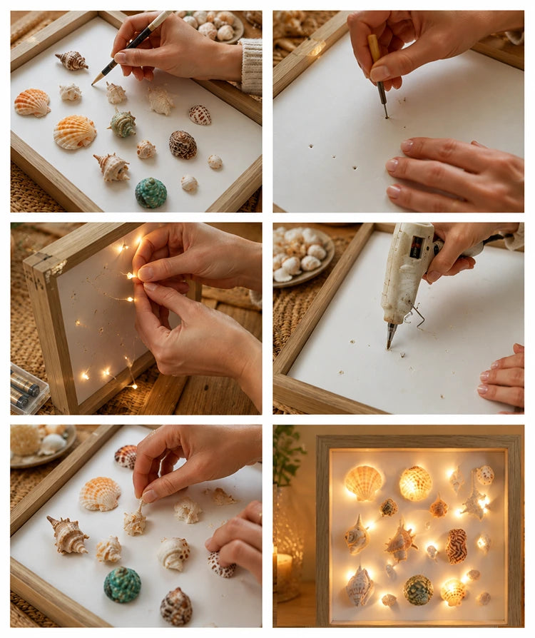 DIY Handmade Seashell Picture Frames and Decor