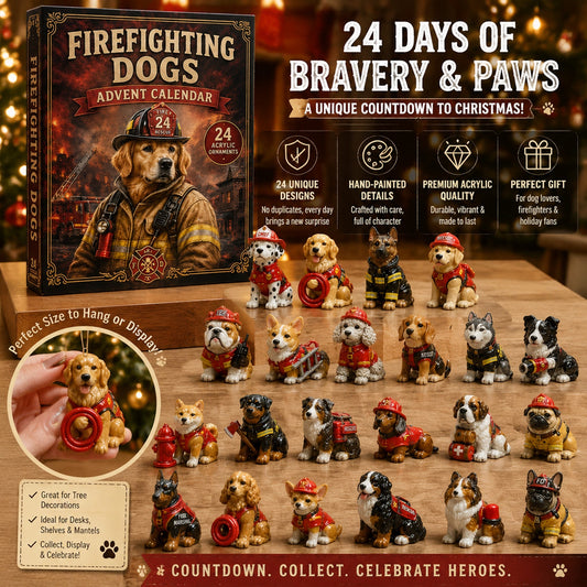 🔥Firefighting Dogs Advent Calendar 2026- 🎁Emotional Gift for Animal Lovers, Family, Friends, Loved Ones