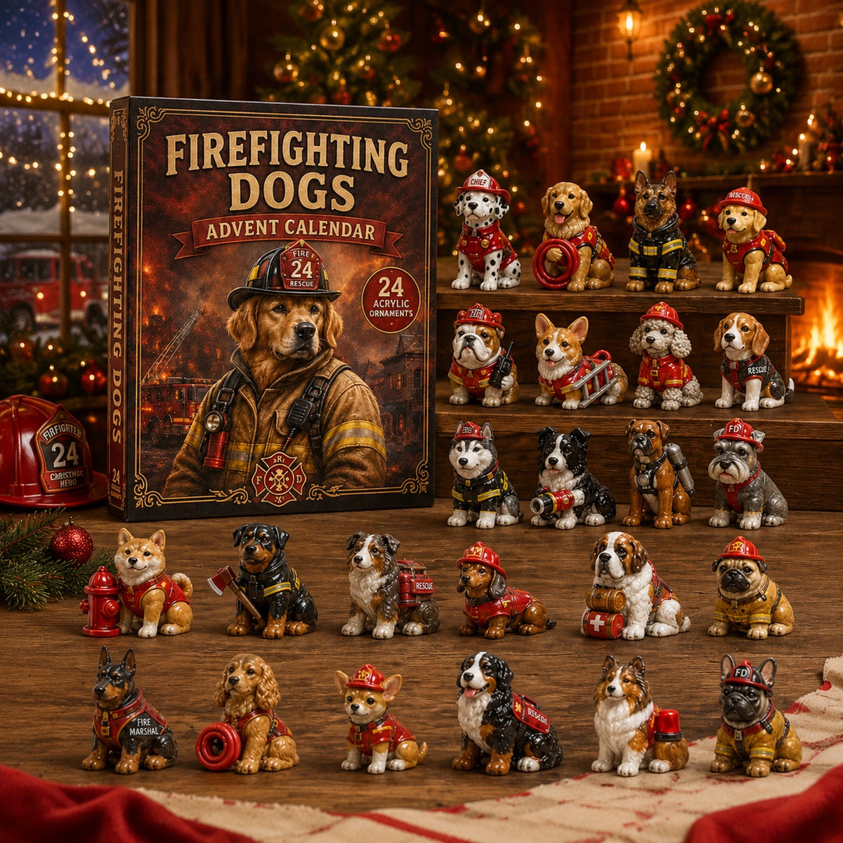 🔥Firefighting Dogs Advent Calendar 2026- 🎁Emotional Gift for Animal Lovers, Family, Friends, Loved Ones