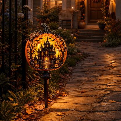 🎃 Solar Pumpkin Stake Light – Spooky LED Decor for Halloween Nights 👻