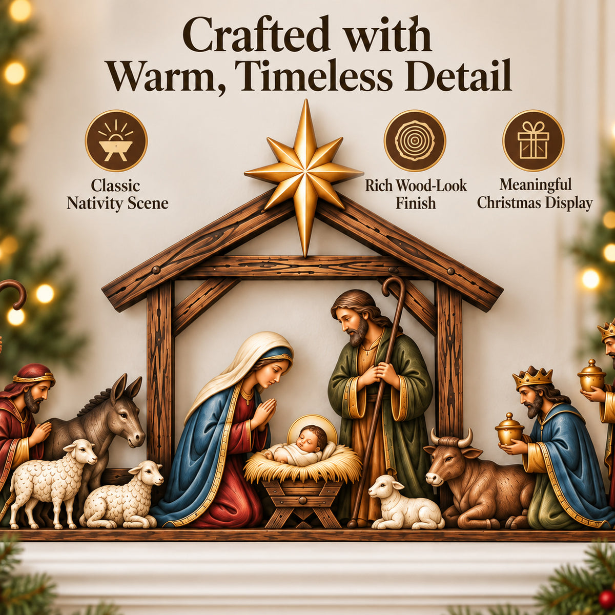 ✝️Bethlehem Blessing Nativity Door Topper – Keep Christ at the Heart of Christmas