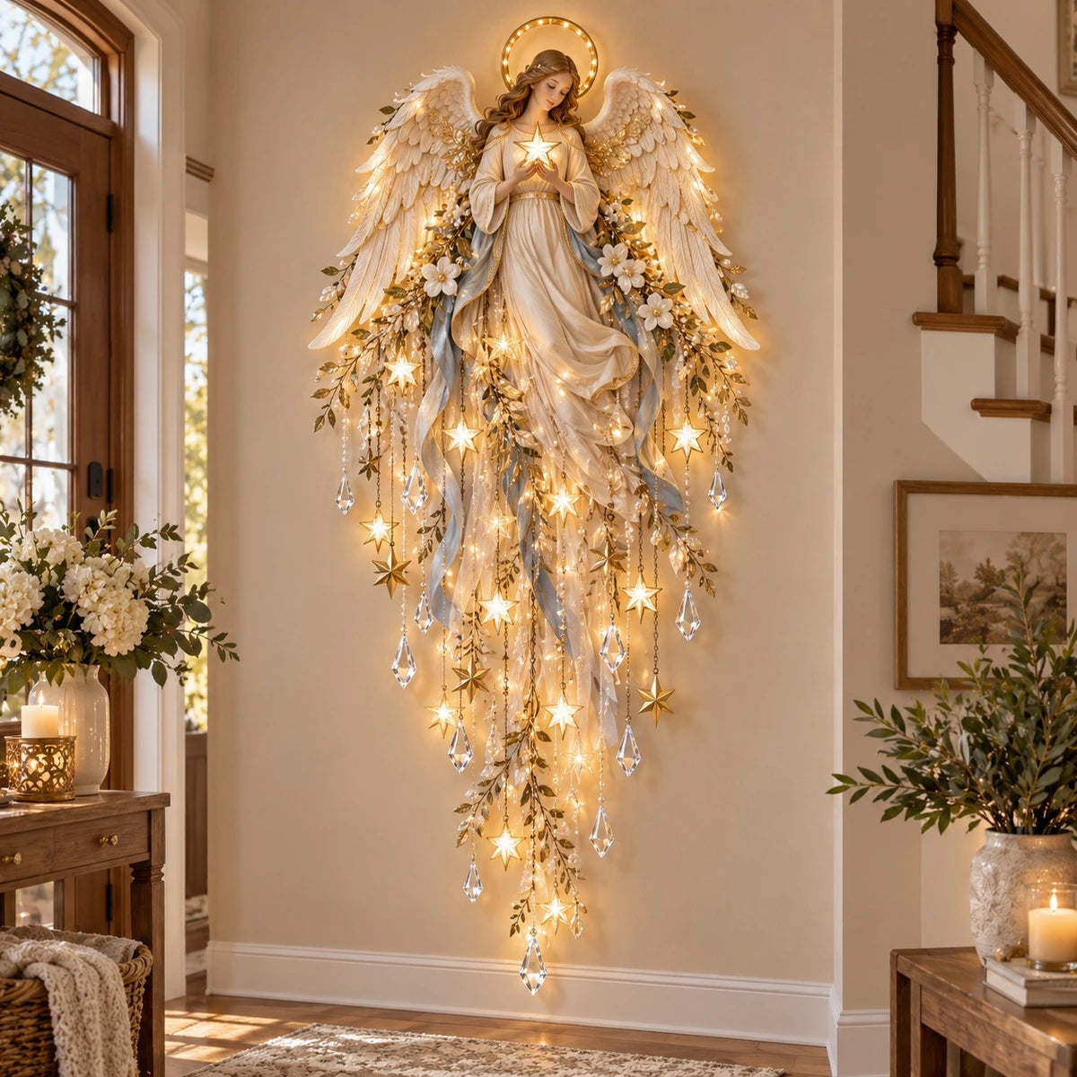 Guardian Angel of Peace holding a star with both hands
