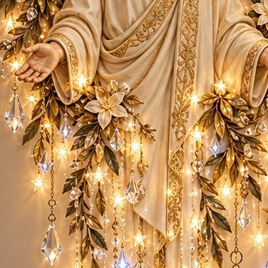 Close-up of floral accents on Light of Christ Cascade