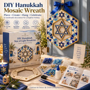 🧘Relaxing & Beginner-Friendly-🕎Hanukkah Mosaic Wreath DIY Kit(💕Step-by-Step Guide Included)